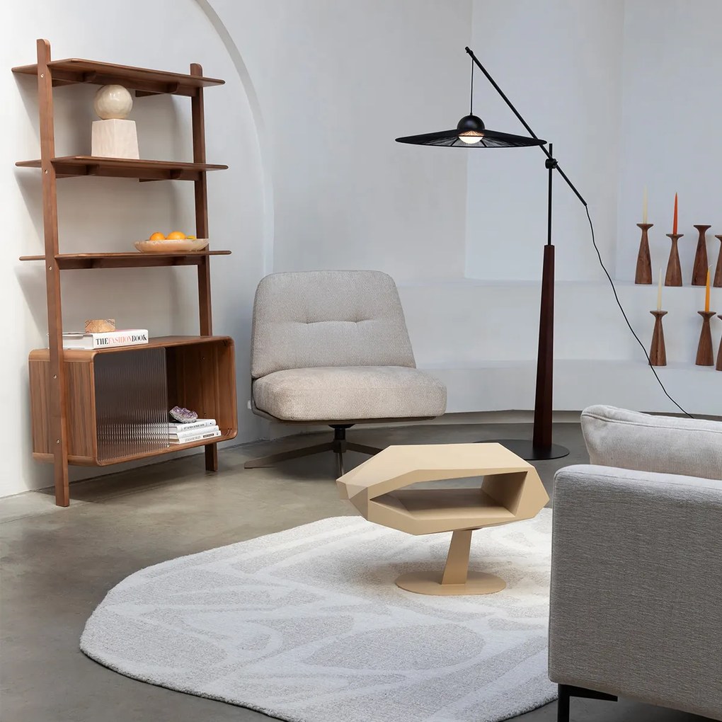 Zuiver Belle Black Design Vloerlamp Verstelbaar Walnoot Zwart