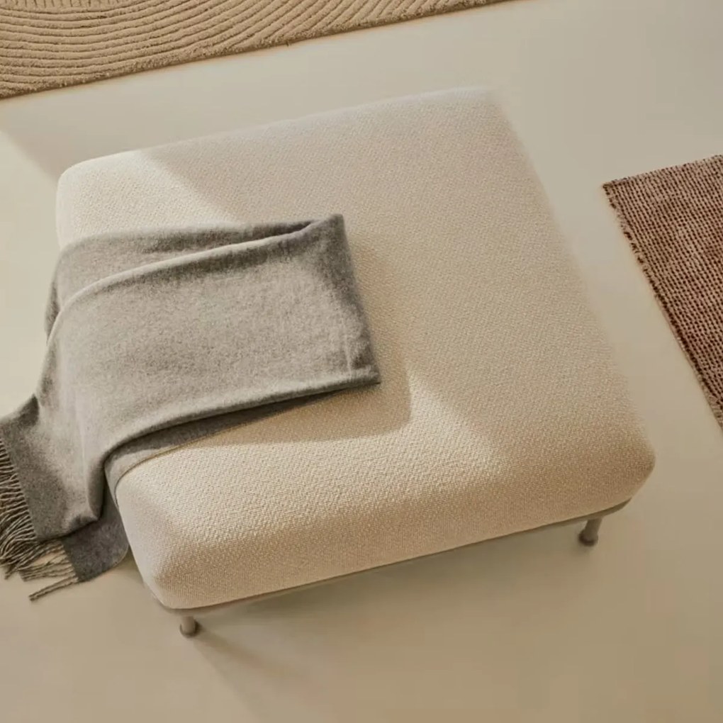 Kave Home Aurum Vierkante Hocker Ecru Beige