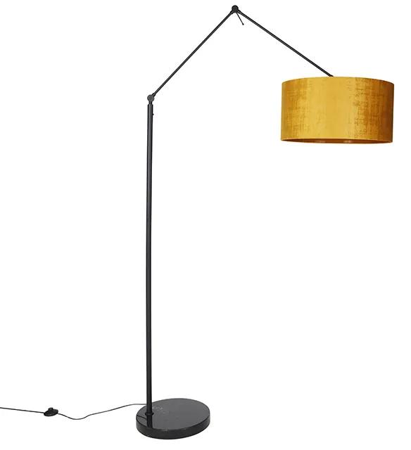 Moderne vloerlamp zwart met kap goud 50 cm - Editor Modern E27 Binnenverlichting Lamp