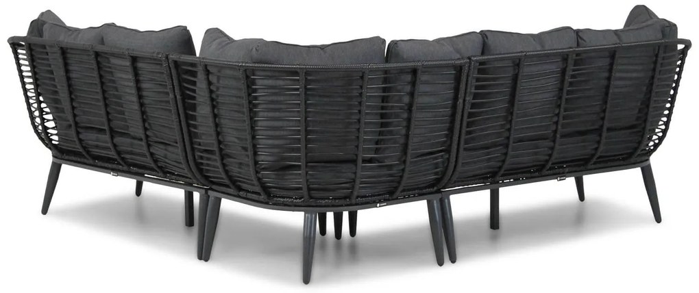 Hoek loungeset 4 personen Aluminium/wicker Zwart  Coco Coco Leonardo