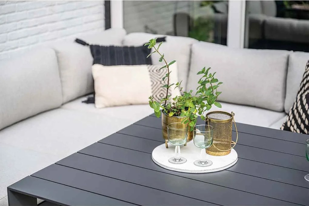 Garden Impressions Malakka lounge dining tafel 111,5x111,5 cm - donker grijs