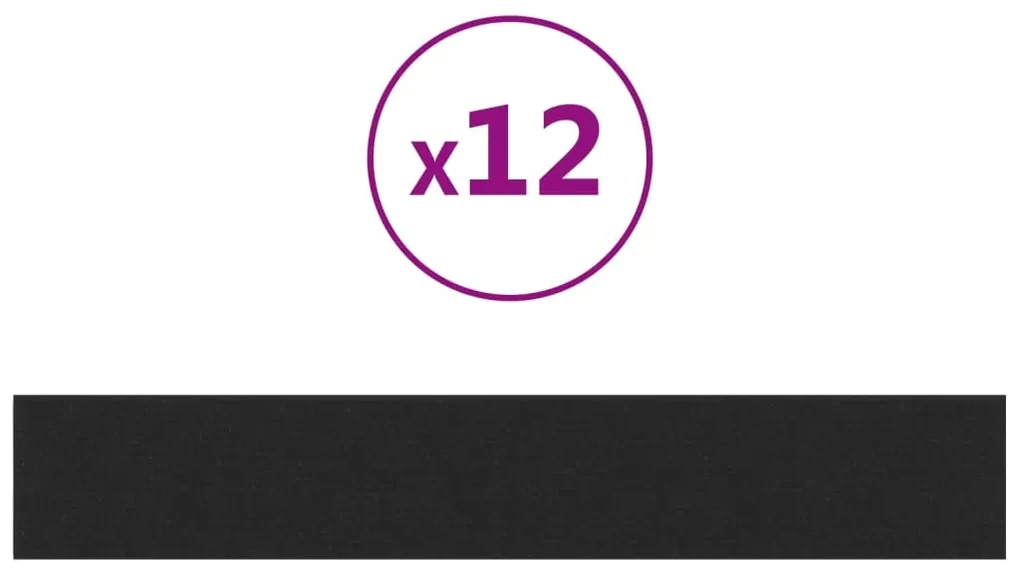 vidaXL Wandpanelen 12 st 1,62 m² 90x15 cm stof zwart