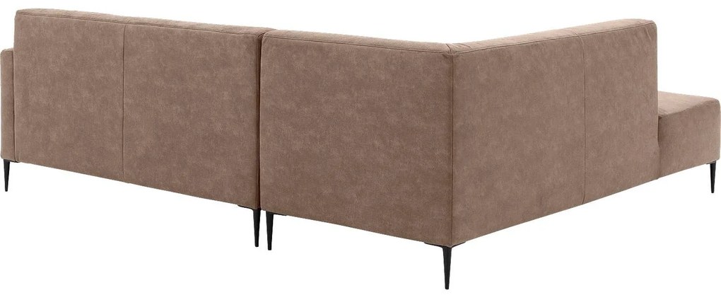 Goossens  Key West bruin, micro leer, 2,5-zits, modern design met ligelement links