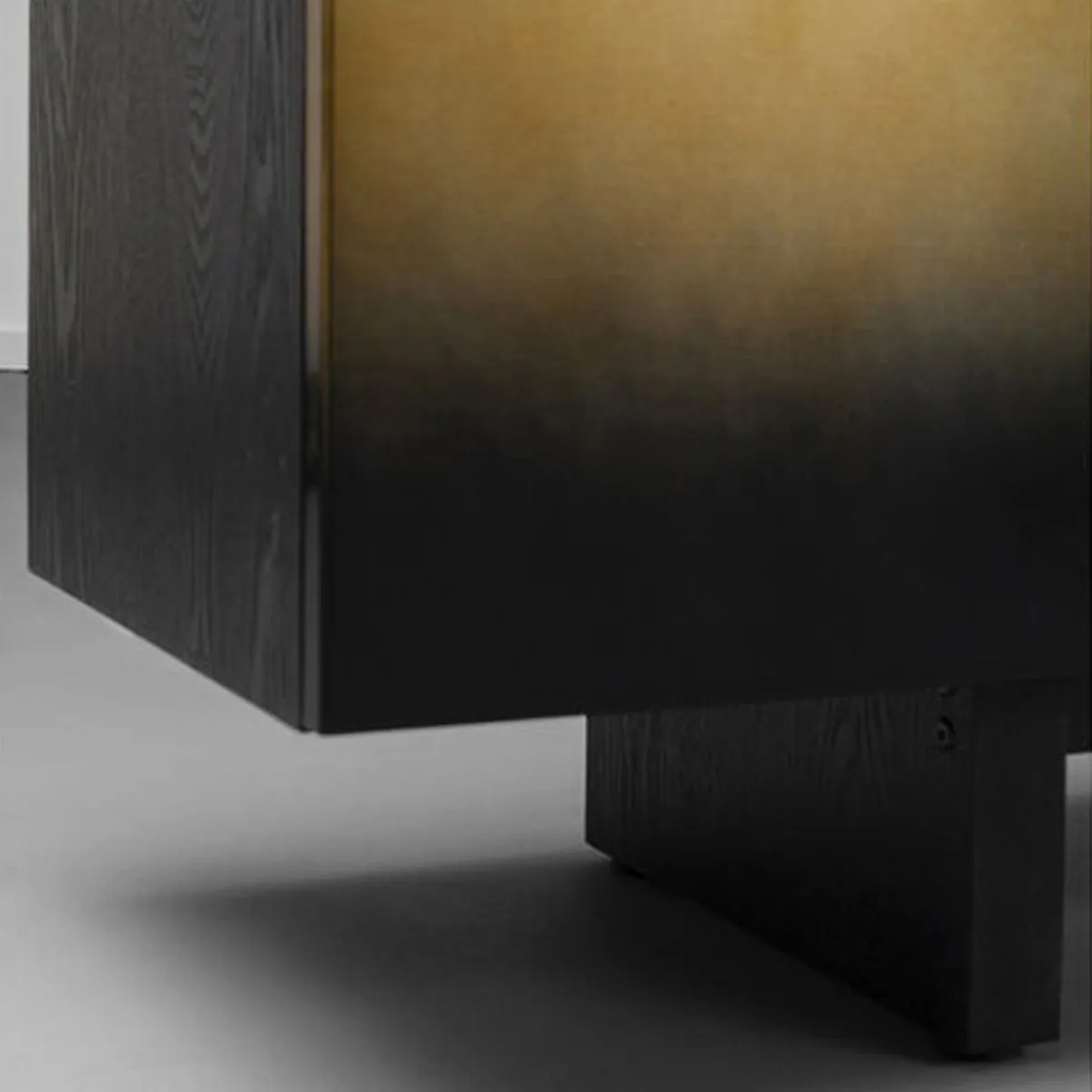 Kare Design Prezioso Design Tv-meubel Zwart Met Goud - 180x40x45cm.