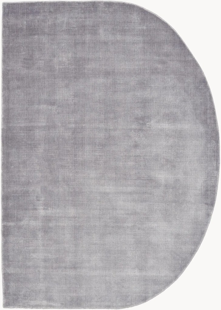 Halfrond viscose vloerkleed Duetto, handgeweven