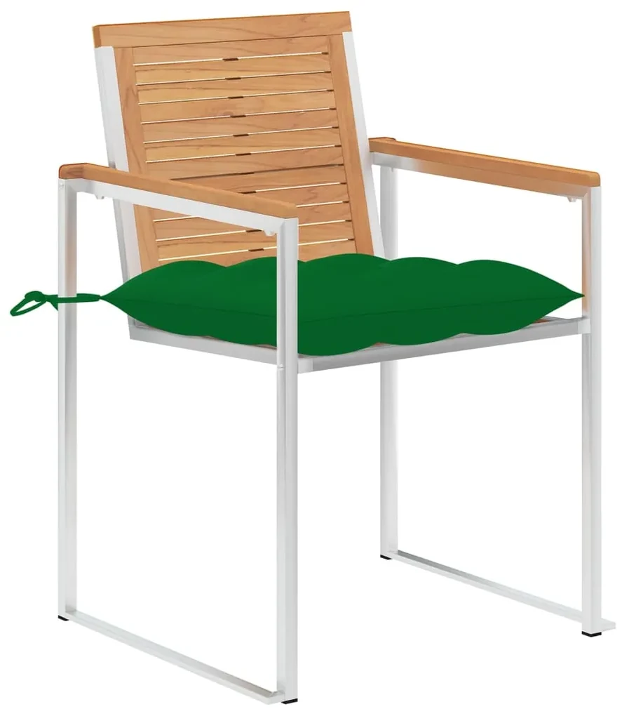 vidaXL Tuinstoelen 8 st met kussens massief teakhout