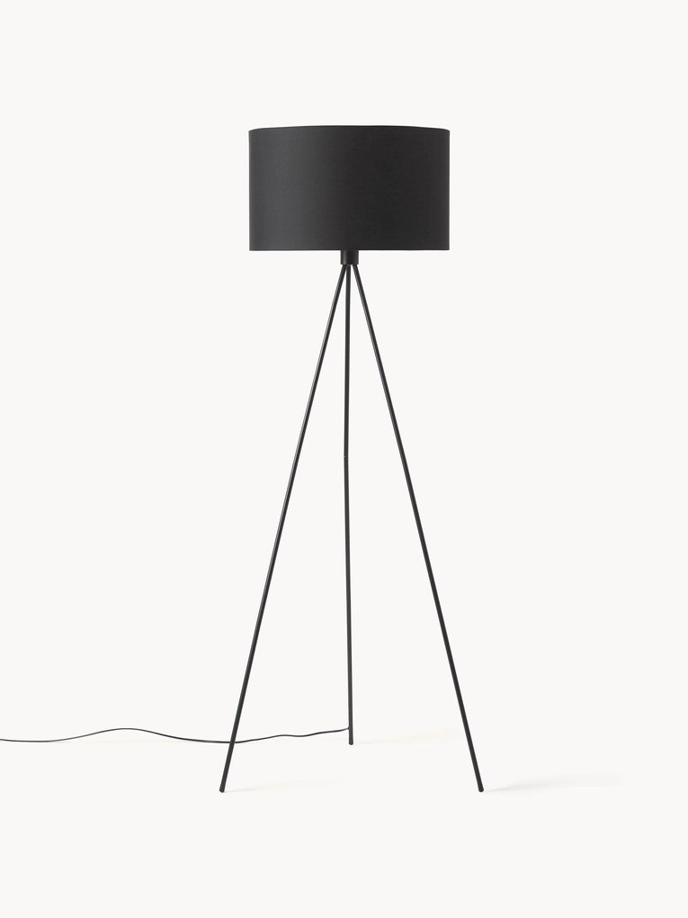 Tripod vloerlamp Cella met stoffen lampenkap