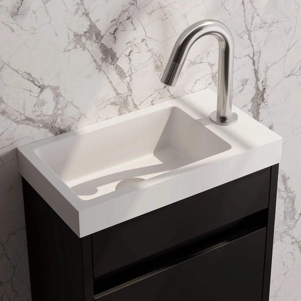 Brauer Stripe opbouw fonteinkraan met gebogen uitloop RVS geborsteld PVD