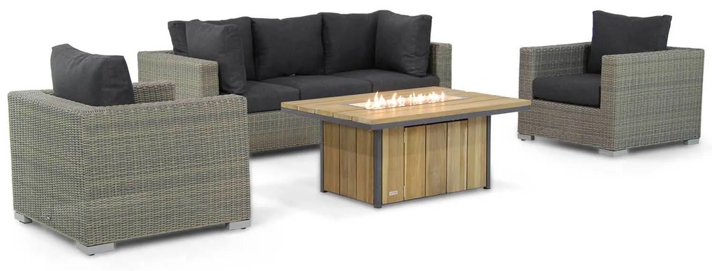 Stoel en Bank Loungeset 5 personen Wicker Taupe  Garden Collections Toronto/Seaside