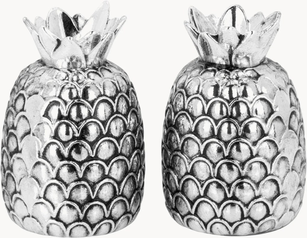 Verzilverde kruidenstrooiers Pineapple, 2-delig