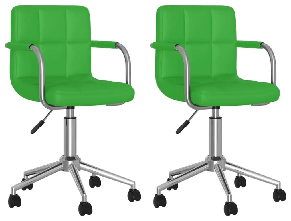 vidaXL Eetkamerstoelen draaibaar 2 st kunstleer groen