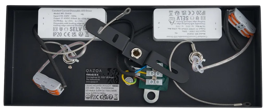 Moderne opbouw spot zwart incl. LED dimbaar 2-lichts - Apollo