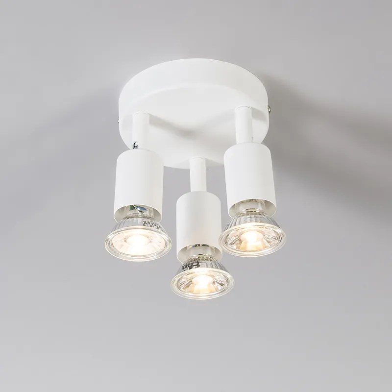 Moderne Spot / Opbouwspot / Plafondspot wit kantelbaar rond 3-lichts - Jeany Modern GU10 Binnenverlichting Lamp