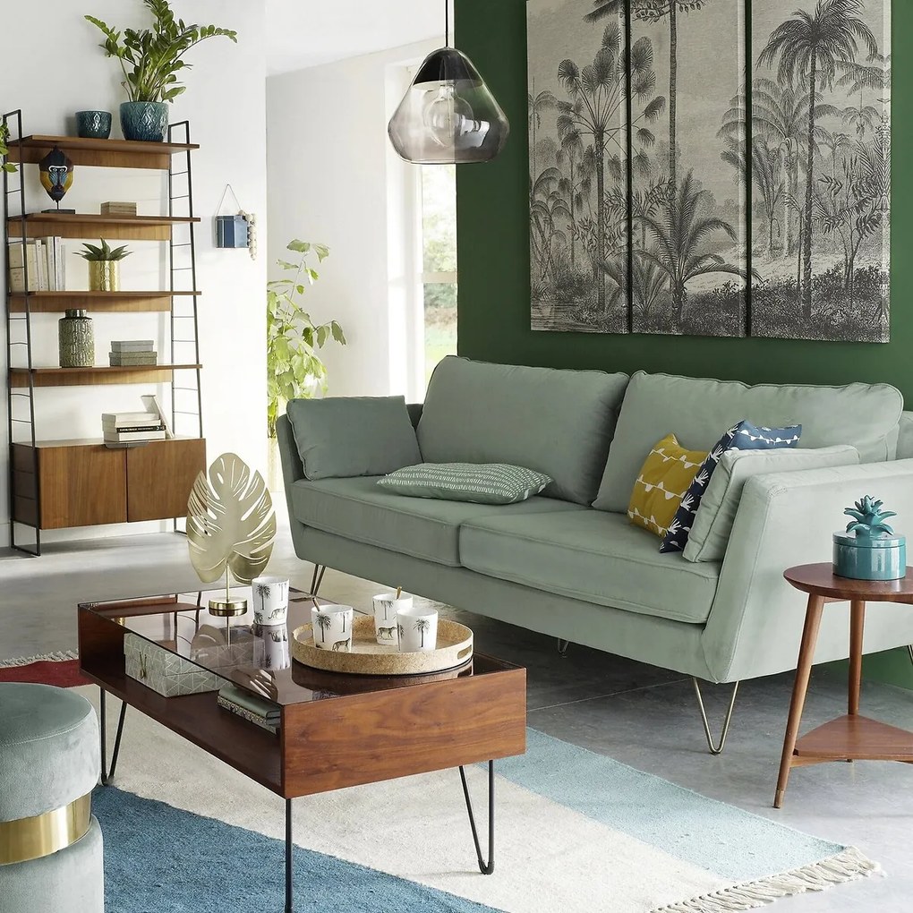 Bank in fluweel, 3, 4 of 5-zit Topim