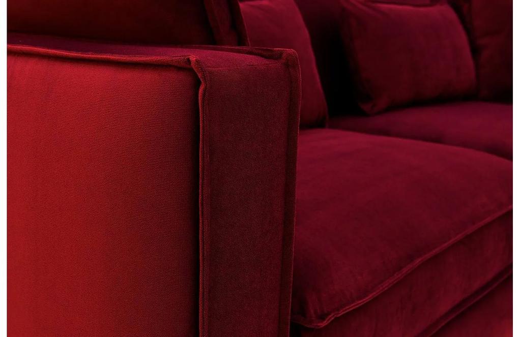 Goossens Bank Suite rood, stof, 3-zits, elegant chic met ligelement rechts