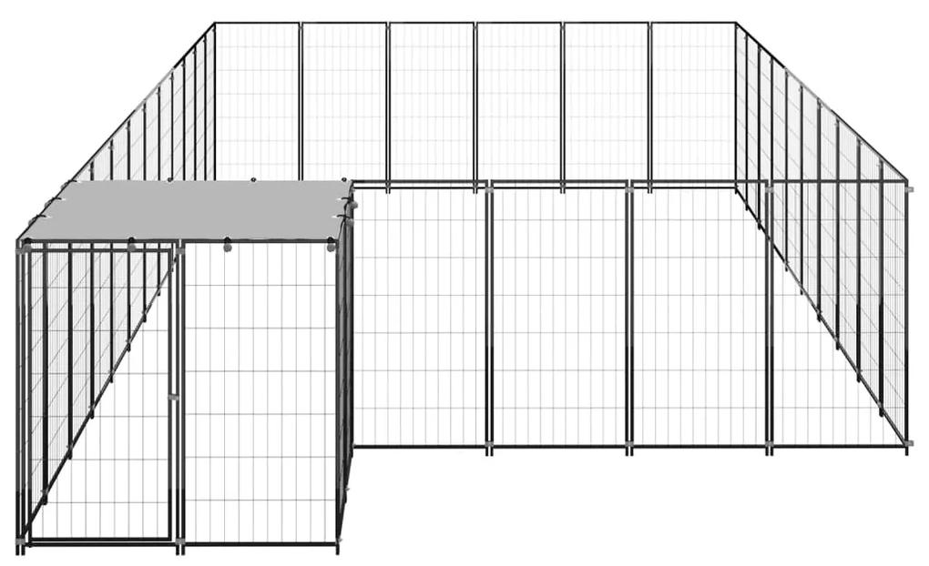 vidaXL Hondenkennel 19,36 m² staal zwart