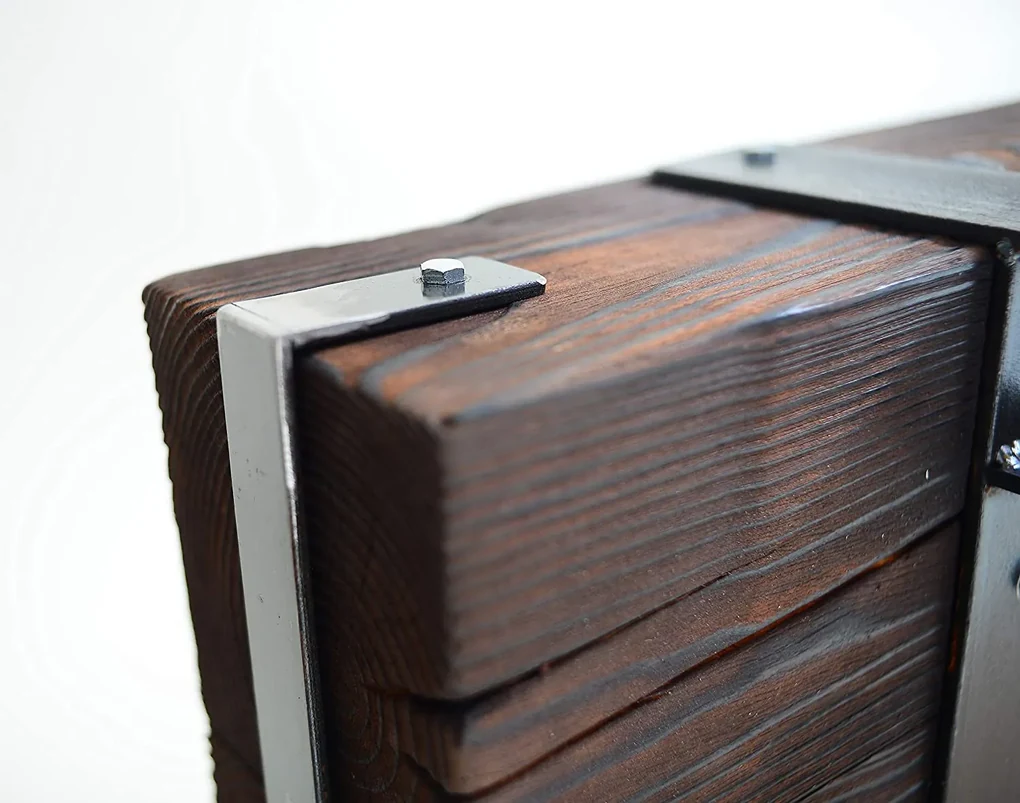 CHYRKA® Bank LBR Zitting Massief Hout BRODY Loft Vintage Bar Industrieel Design Handgemaakt Hout Metaal