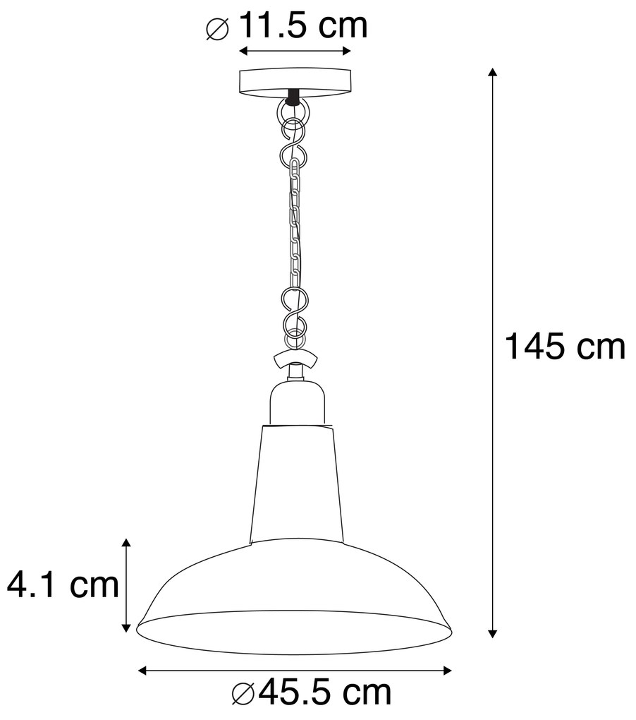 Eettafel / Eetkamer Set van 2 industriële hanglampen zwart - Warrior Industriele / Industrie / Industrial, Retro E27 rond Binnenverlichting Lamp