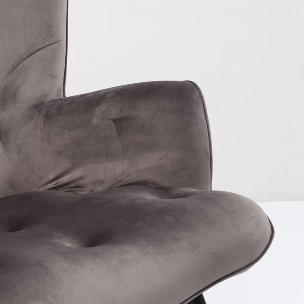 Kare Design Vicky Velvet Fauteuil Fluweel Grijs