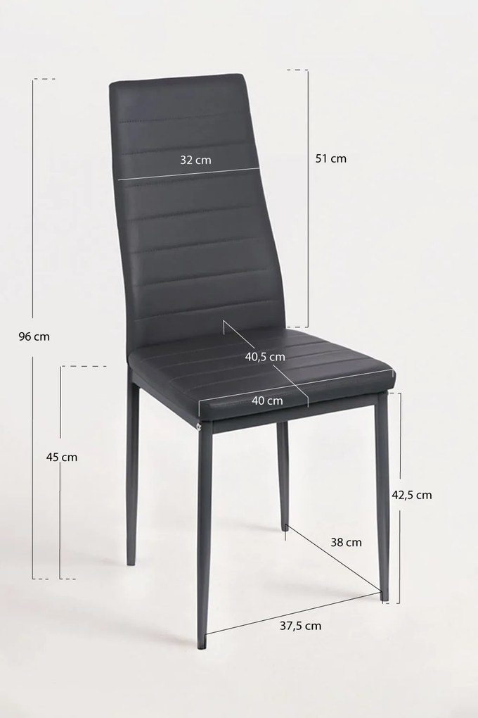 Set 4 Lauter Kunstlederen Stoelen
