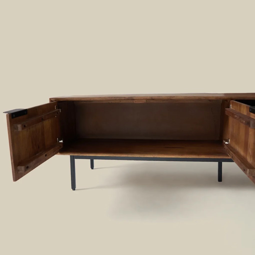 Tv-meubel Hout Met Ribbels (staand/hangend) 180 Cm - 160x40x40cm.