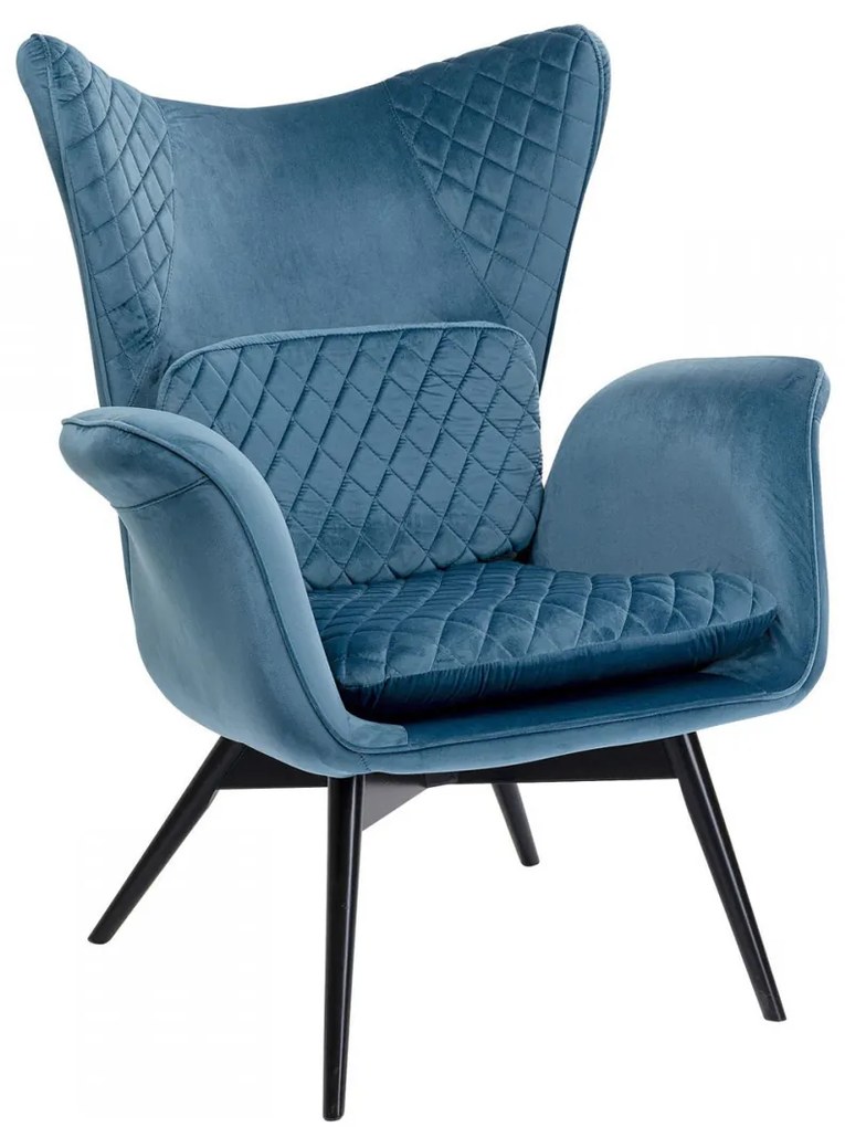 Kare Design Tudor Fluwelen Oor-fauteuil Blauwgroen