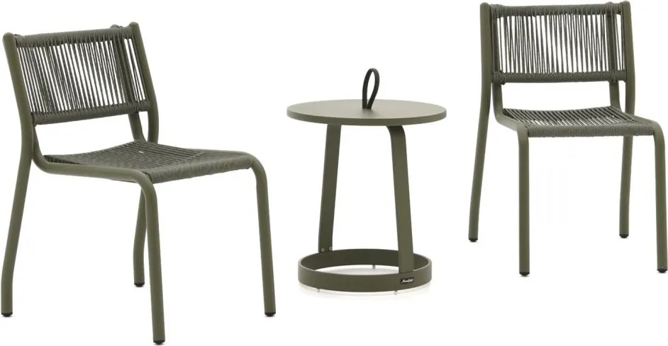 Bistro- en balkonset Manifesto  | 2 personen aluminium | Tuinset stapelbaar | 3-delig | Kees Smit Tuinmeubelen