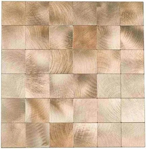 Zelfklevende Steenstrip Mozaiek BloQ Goud Brons - 30.5 cm x 30.5 cm x 0.40 cm | 0.5 kg | Paneli zelfklevende steenstrips