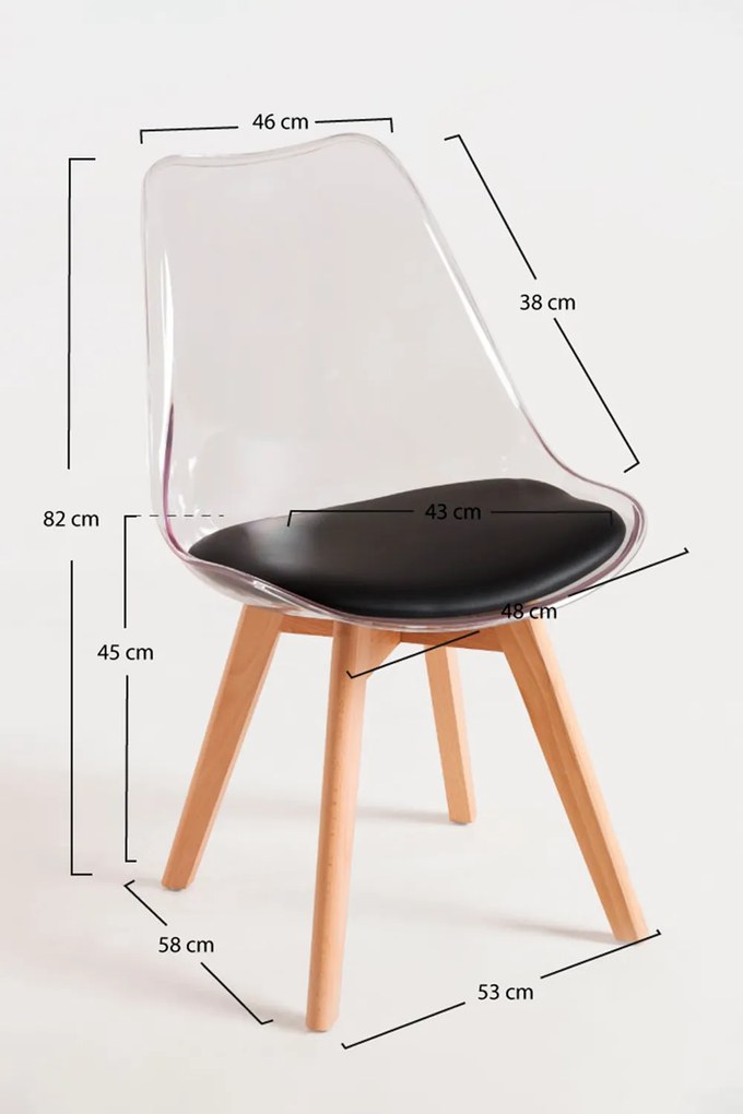 Set 4 Stoelen Synk Transparante Zitting