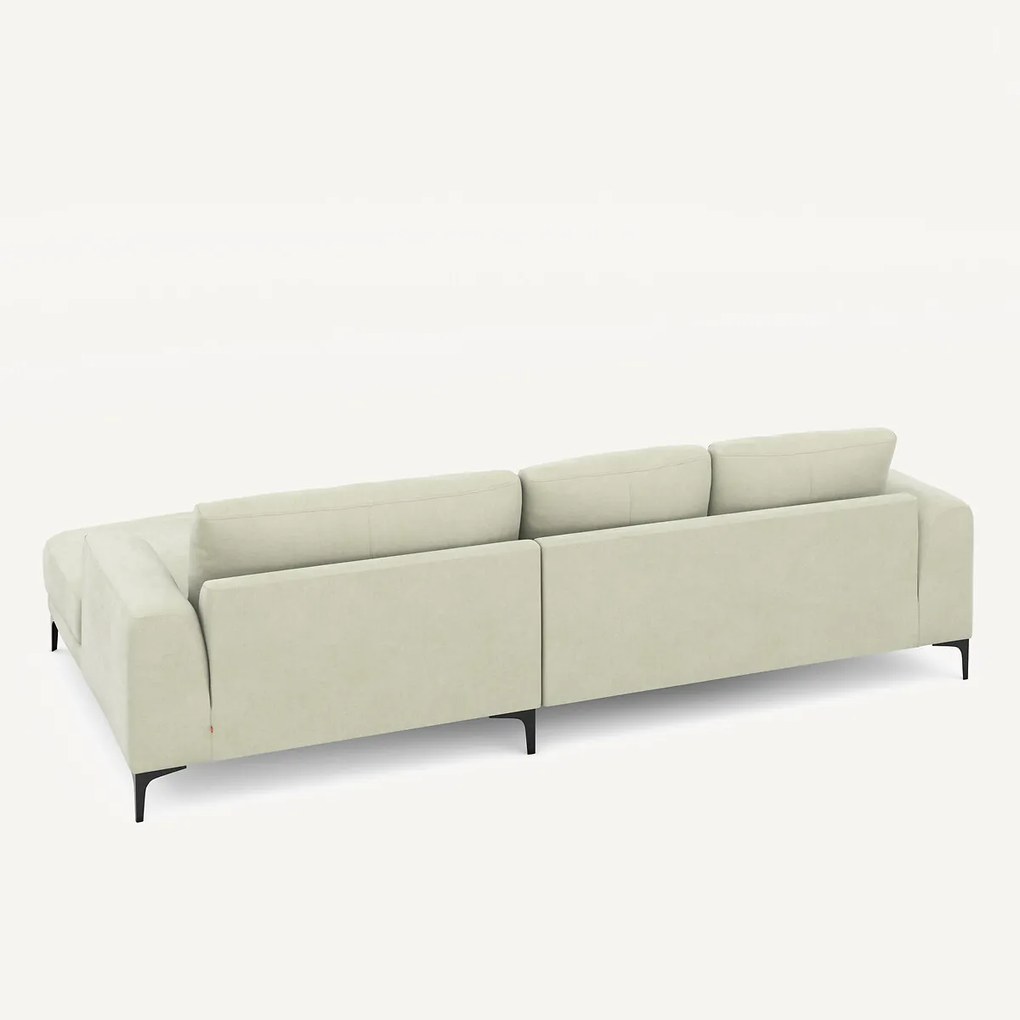 XL longchair met rechterhoek van stonewashed fluweel, MARSILE