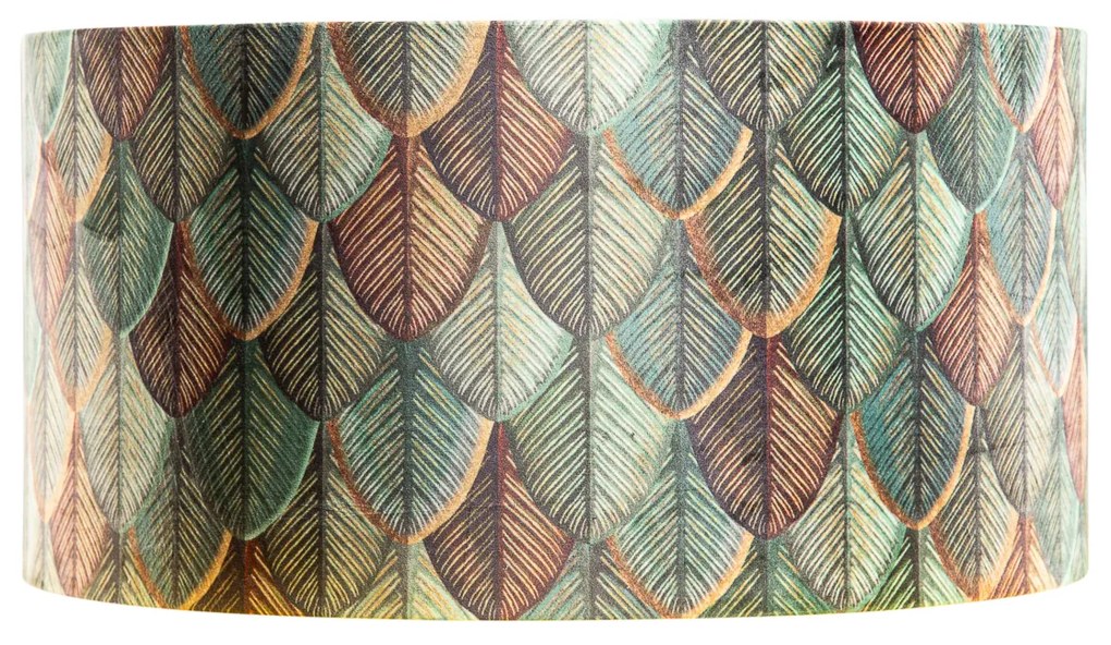 Velours lampenkap blad dessin met gouden binnenkant 50/50/25
