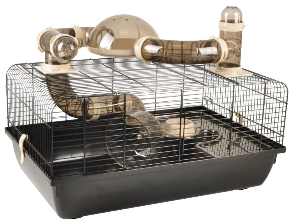FLAMINGO Hamsterkooi Figo 58x38x40 cm zwart en bruin