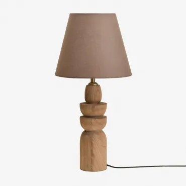 Koski Mangohouten Tafellamp Mangohout & Bruin Moka Ø25 Cm Caracas - Sklum