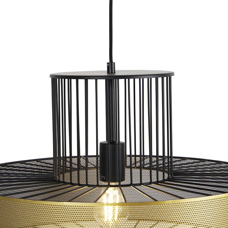 Design hanglamp goud met zwart 50 cm - Tess