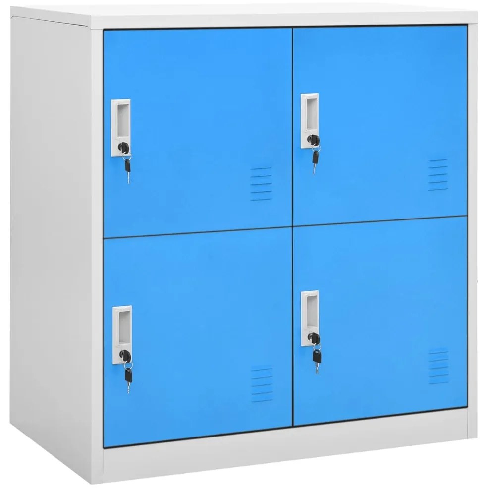 vidaXL Lockerkasten 5 st 90x45x92,5 cm staal lichtgrijs en blauw
