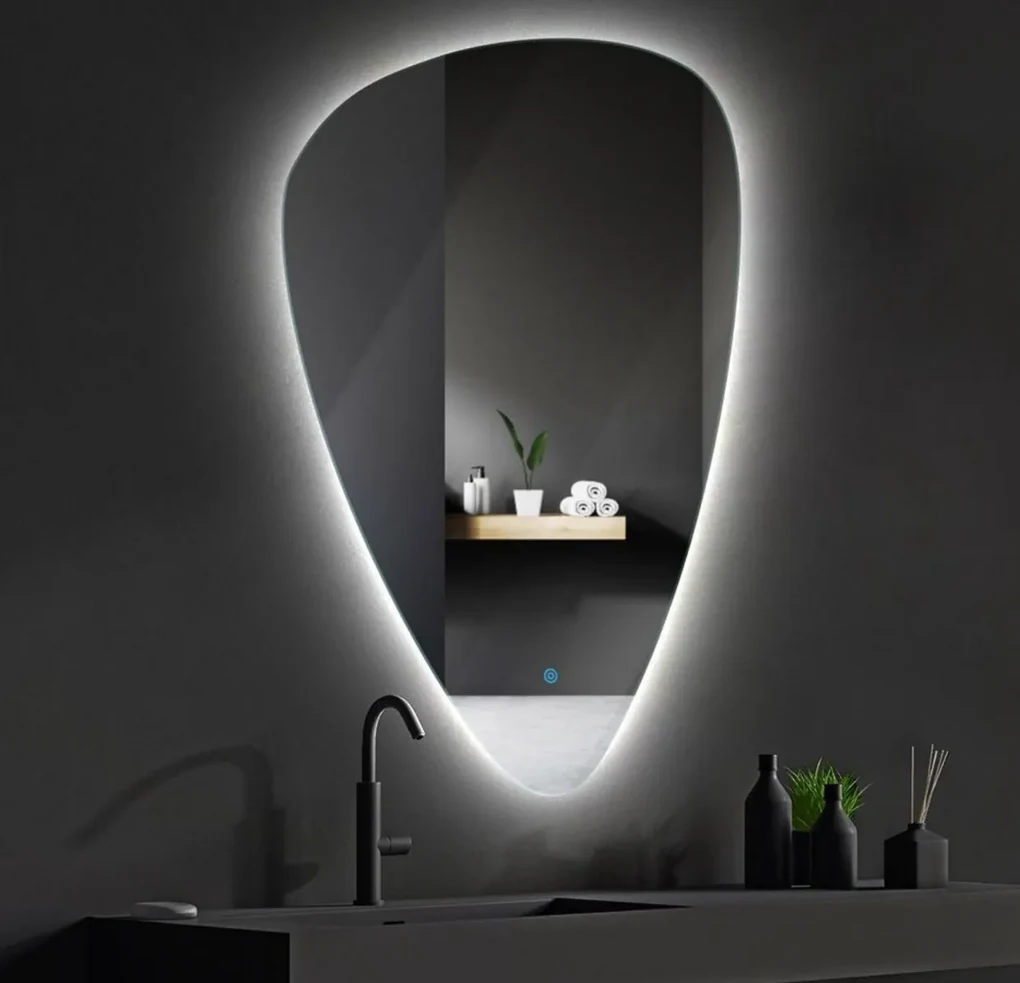 Sanigoods Ovaro organische spiegel met LED-verlichting en verwarming 90x120cm