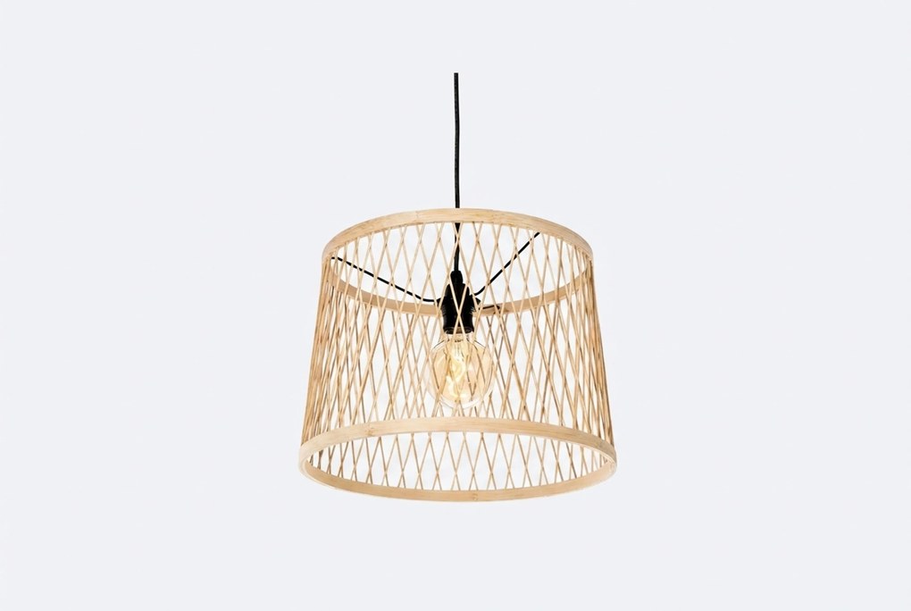 Landelijke Buiten Hanglamp Rotan -lichts - Calamus Staal Taupe