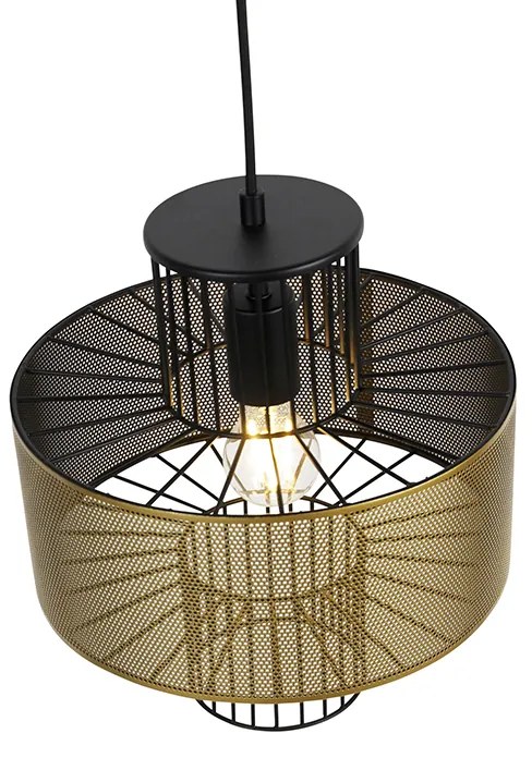 Design hanglamp goud met zwart 30 cm - Tess