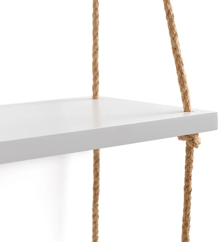 Dubbele wandplank in MDF en sisal L60cm, Mareo