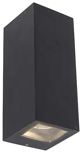 Moderne wandlamp zwart 2-lichts AR70 IP54 - Baleno