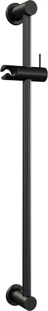 Brauer Stripe thermostatische badkraan met glijstang en staafhanddouche zwart mat