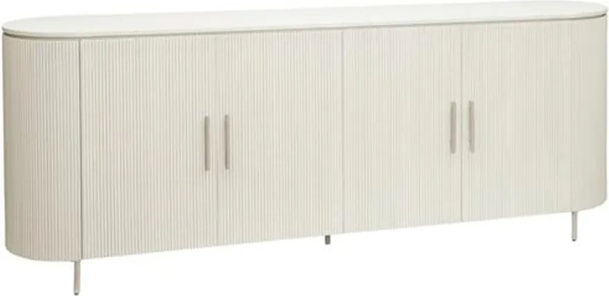 Beige Dressoir Met Ribbels 210 Cm - 210x45x80cm.