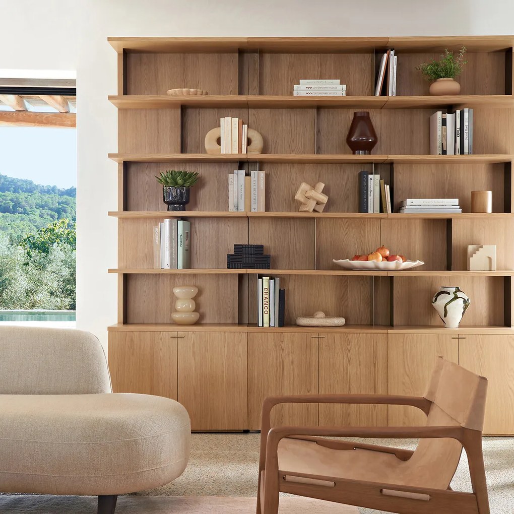 Eiken fineer boekenkast, TETRY