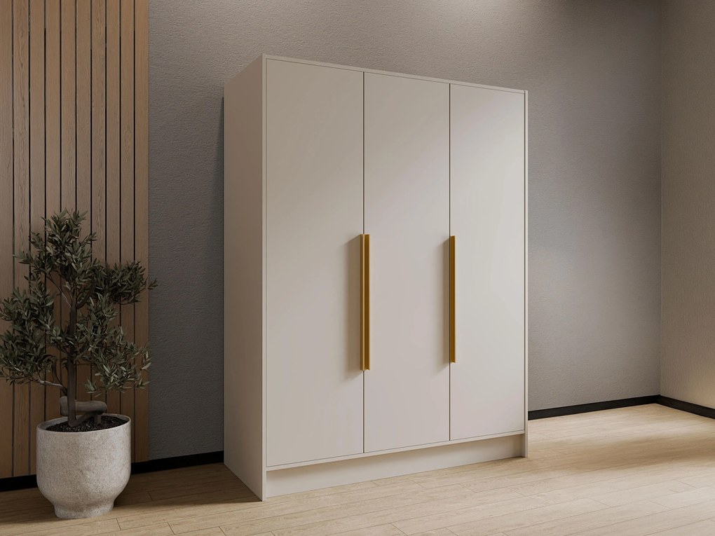 Kledingkast Arecibo 112, Gouden, Kasjmier, 200x150x51cm, 131 kg, Kledingkast deuren: Met scharnieren