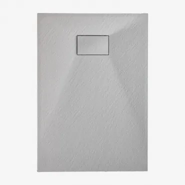 Rechthoekige Antislip En Extra Platte Smc-hars Douchebak Soho Grijs – Koel & 90 X 70 Cm - Sklum