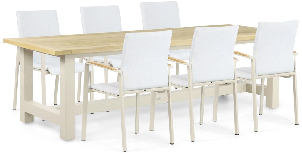 Tuinset 6 personen 260 cm Aluminium/textileen Taupe Lifestyle Garden Furniture Brandon/San