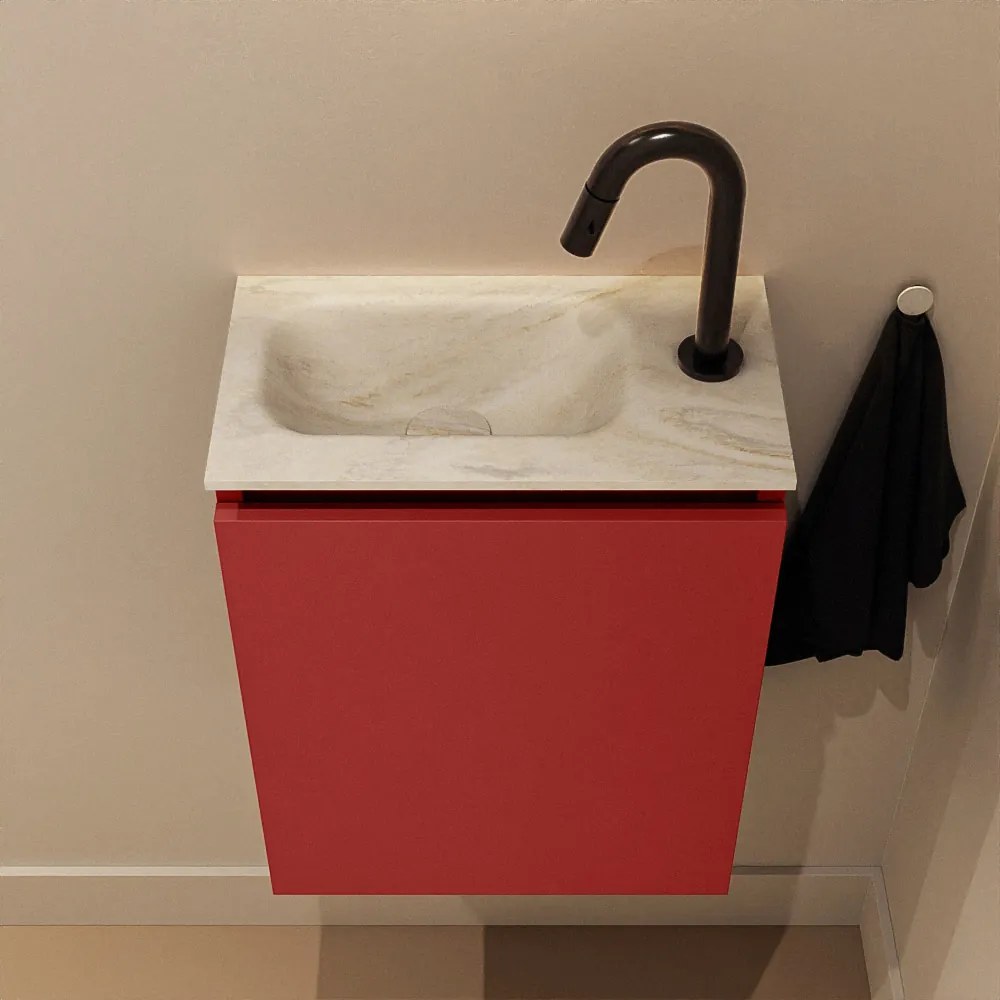 Mondiaz Ture DLux toiletmeubel 40cm fire met wastafel ostra links met kraangat