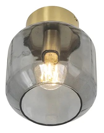 Smart plafondlamp messing met smoke glas incl. Wifi A60 - Stiklo