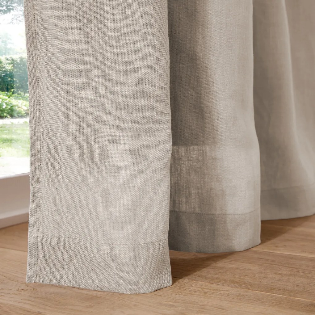 Verduisteringsgordijn in linnen met gerimpelde bies en golf, ELBA