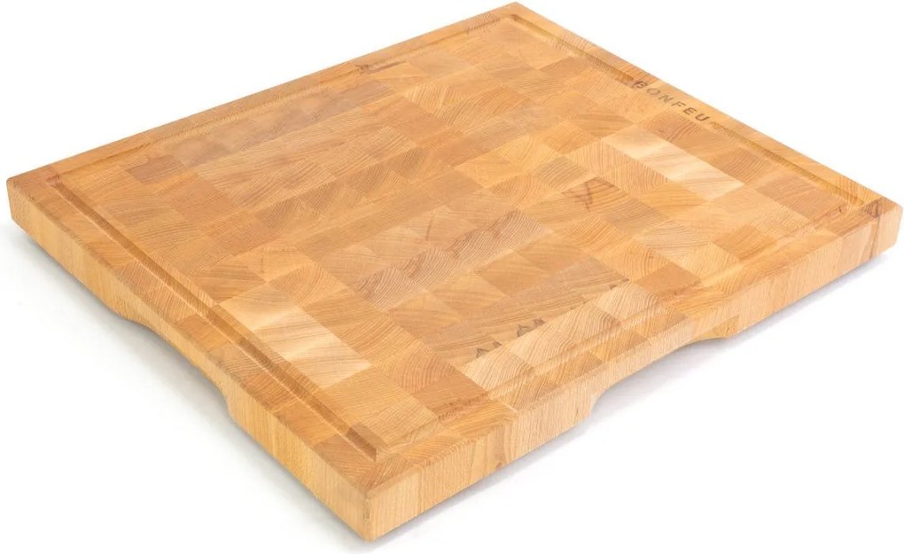 BonFeu BonButcher Block Snijplank Large - Massief Hout - 52x45x5 cm - Met Antislip
